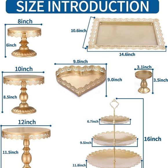 Party Supplies Cake Stands Set9 Pcs Metal Round Cake Stands Set